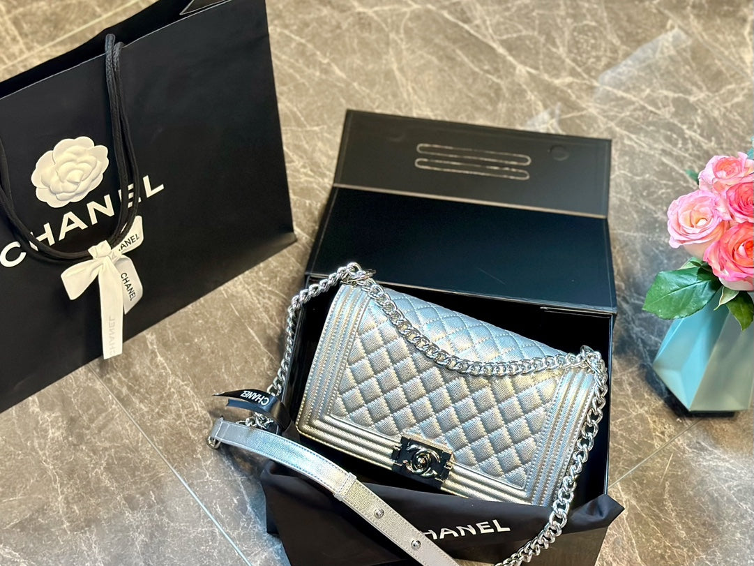 CC new arrival Leboy caviar leather size: 25 cm