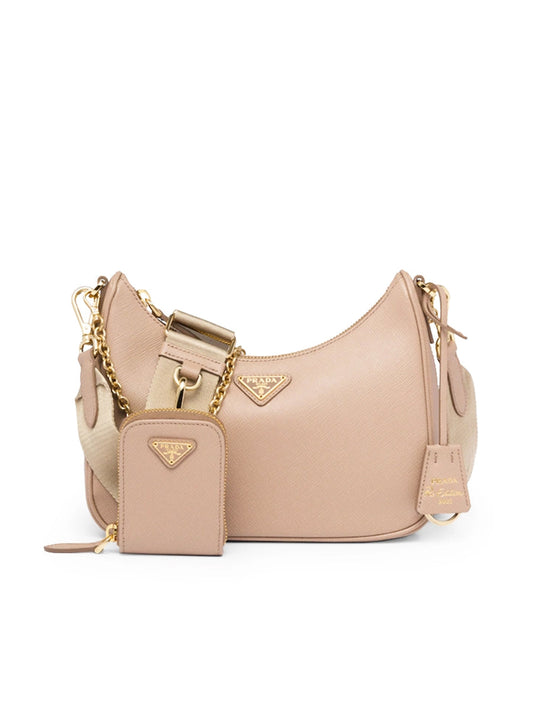 PP Re-Edition 2005 Saffiano leather bag in Beige