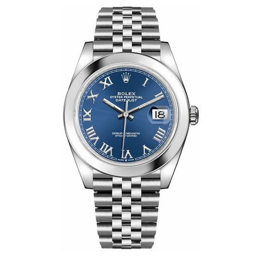Rlx Datejust 41 Blue Dial Jubilee Bracelet Men's Watch 126300-0018