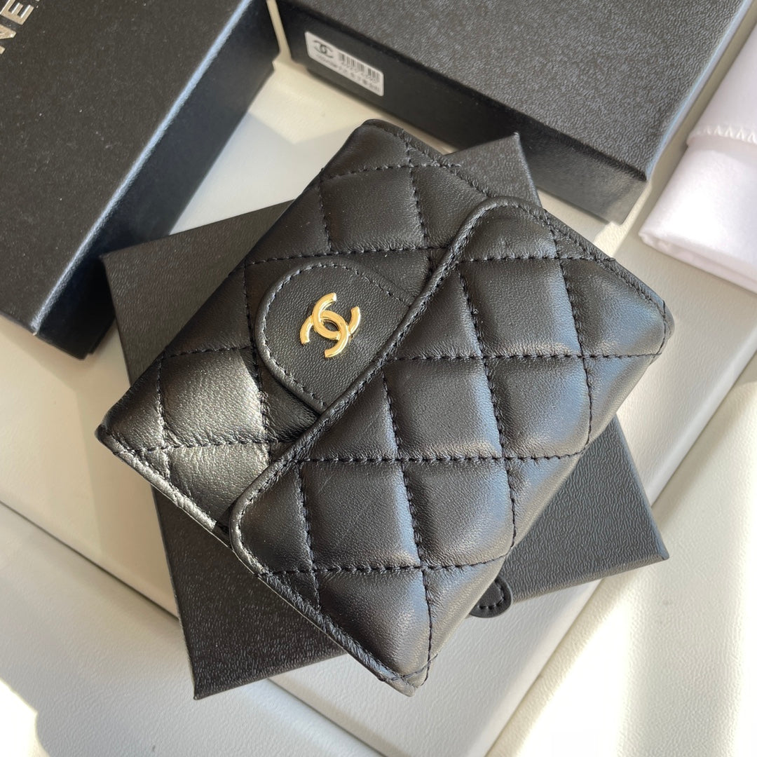 cc Small Classic Flap Wallet Black Bag For Women 10.5cm/4.1in AP0231 Y01295 C3906