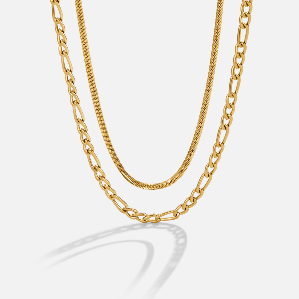 Layered Figaro Chain Necklace