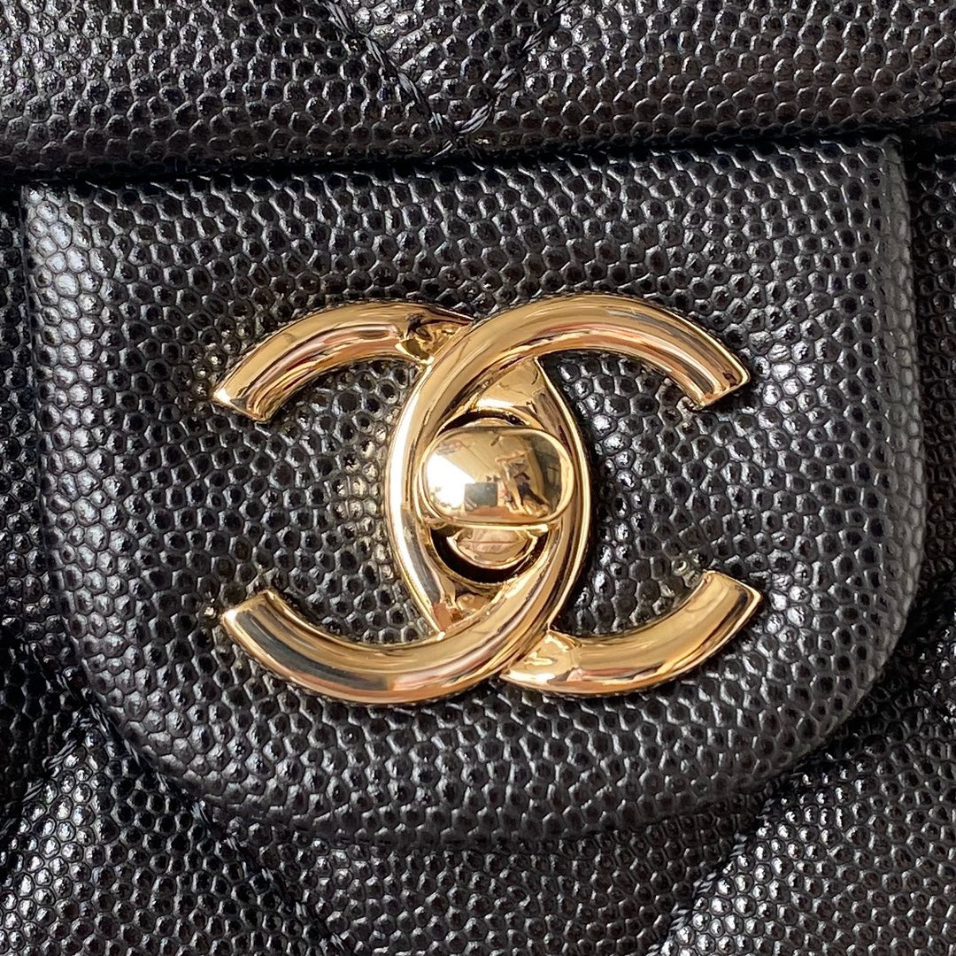 Chanel Small Flap Kelly Bag With Top Handle in Grained Calfskin