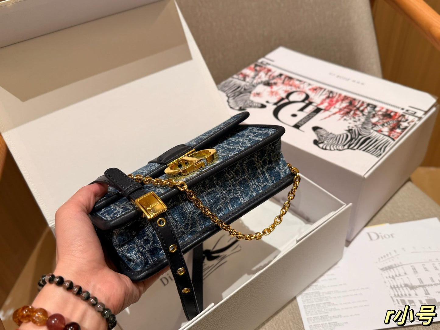 Dior New Fashion Denim Chain Bag 22x13x6cm