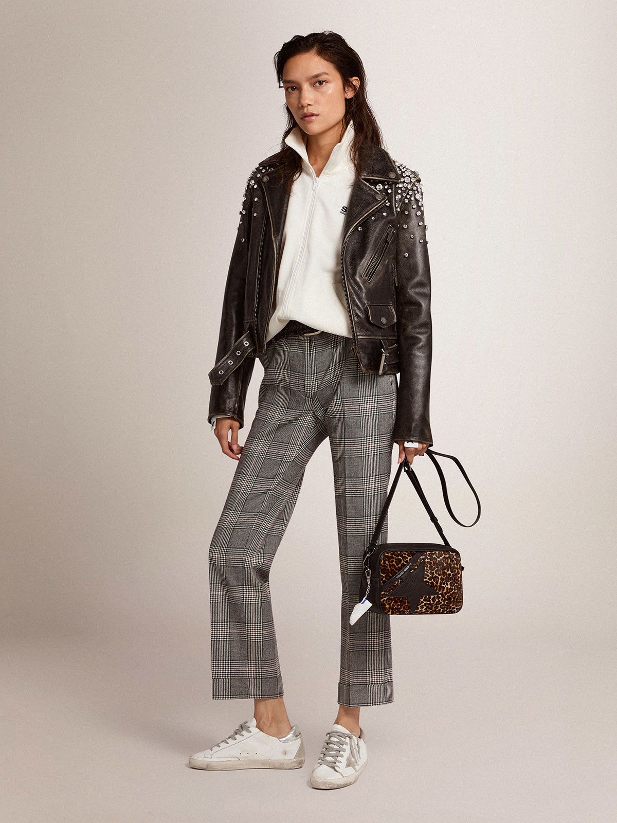 GG Sup-S sneakers with silver-coloured heel tab and metal stud lettering