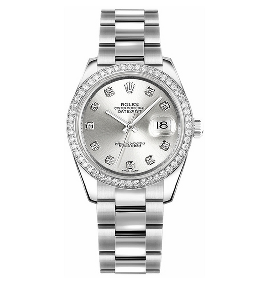 Rlx Datejust 31 Silver Diamond Oyster Bracelet Watch 178384-0017
