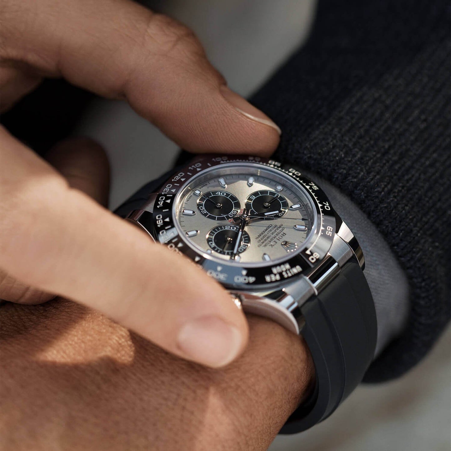 RLX Daytona White Gold Steel Dial Oysterflex Strap 116519ln-0027