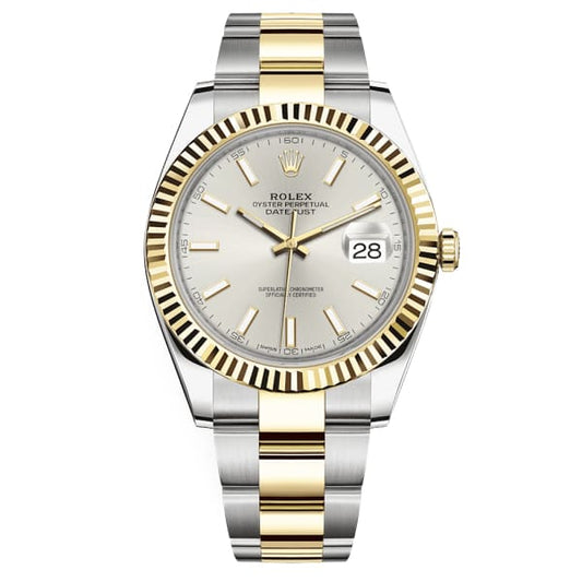 Rlx Oyster Perpetual Datejust 41 Watch Silver dial, Two-tone, Fluted bezel 126333-0001