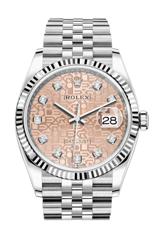Rlx Datejust 36 Pink Jubilee DiamondDial Automatic Jubilee Watch 126234