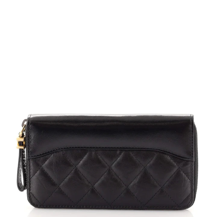 CC Gabrielle Zip Around Wallet Quilted Aged Calfskin Small