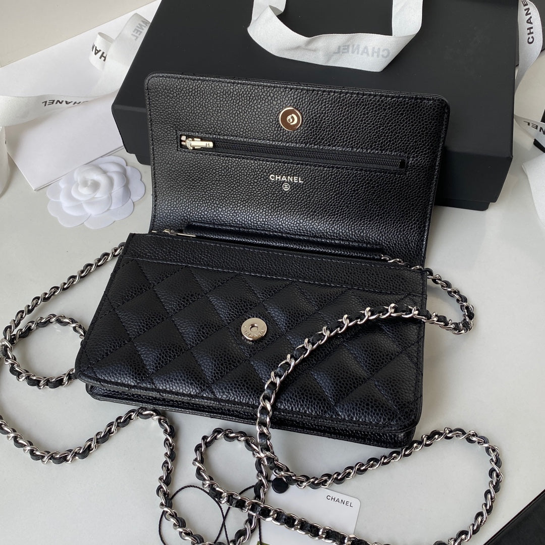 Chanel Woc caviar Silver hardware bag