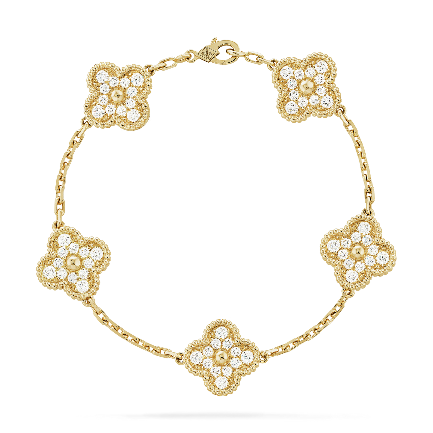 VAN CLEEF & ARPELS Vintage Alhambra Diamond Bracelet Gold