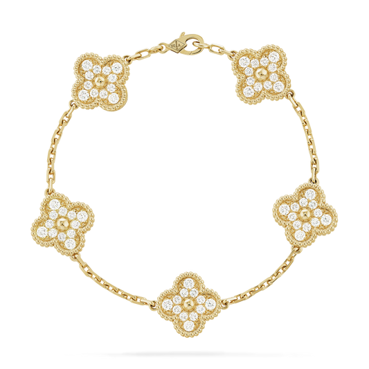 VAN CLEEF & ARPELS Vintage Alhambra Diamond Bracelet Gold