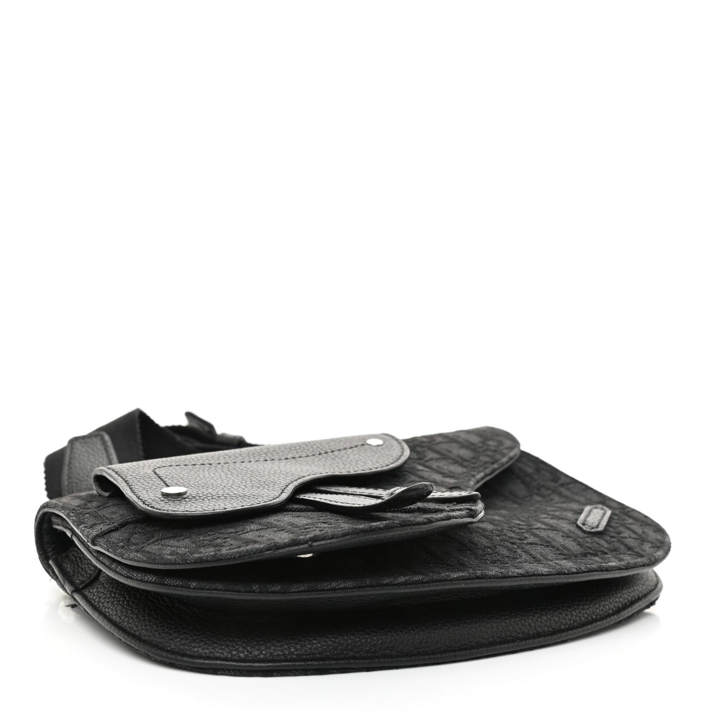 CHRISTIAN D Oblique Saddle Messenger Bag Blue Black