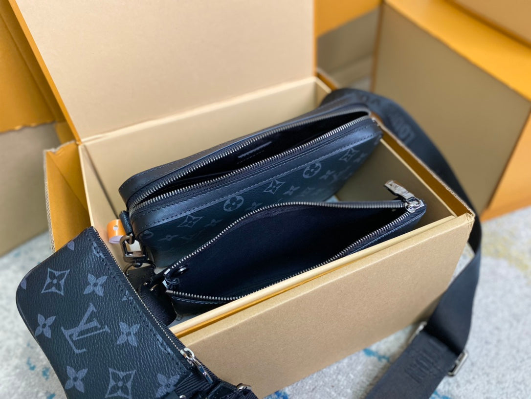 LOUIS VUITTON M69443 Trio Messenger Canvas Bag 25×18.5×7cm