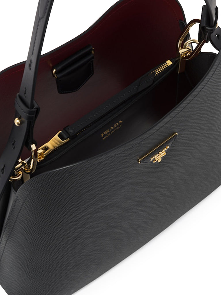 PP Saffiano Leather PP Matin��e Bag in Black