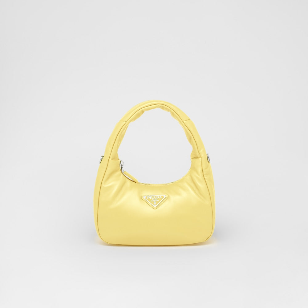 PP Soft padded nappa leather mini-bag - Citron Green