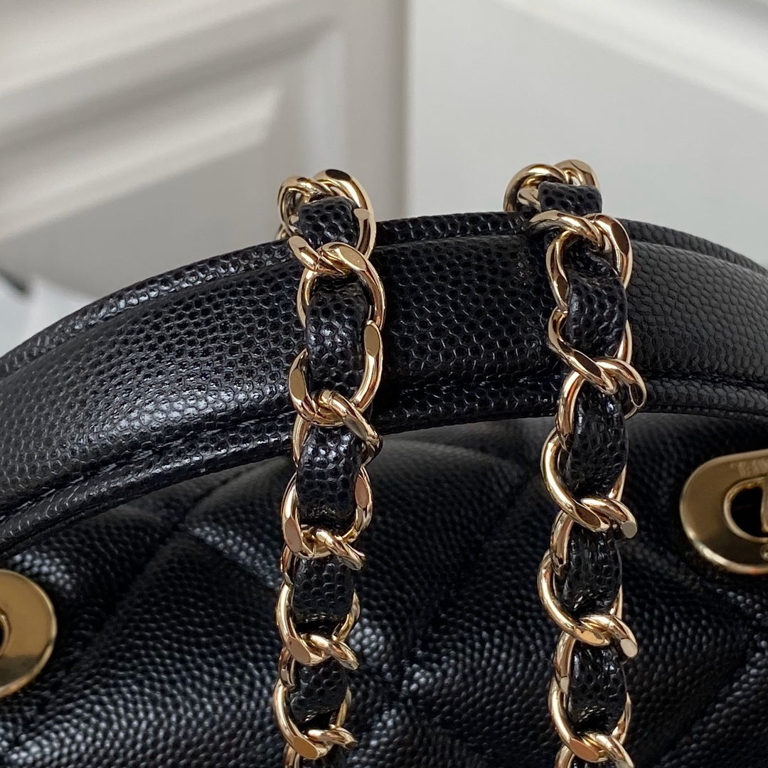 Chanel Small Flap Kelly Bag With Top Handle in Grained Calfskin