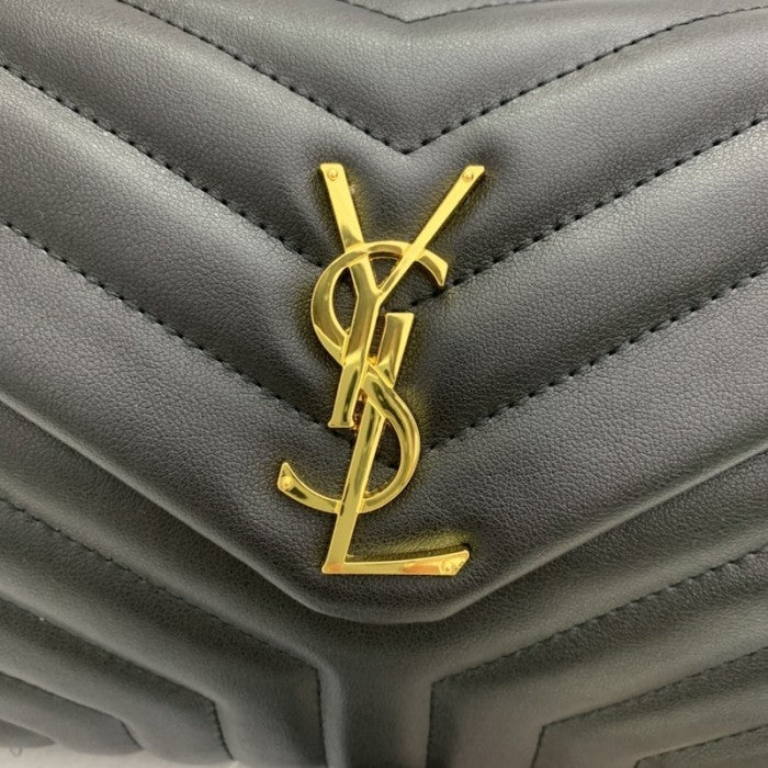 Y Loulou Bag Matelasse Y Leather Gold-tone Medium Black