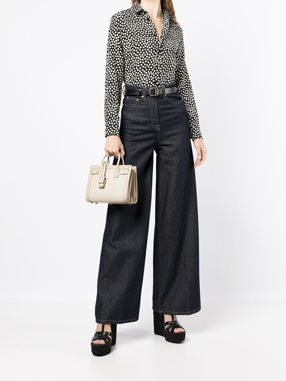 Y Sac De Jour Nano in Canvas in Beige and Sea Salt