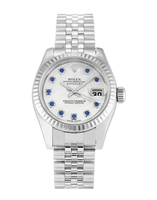 Rw Datejust Lady Pearl-White & Sapphire Dial 179174