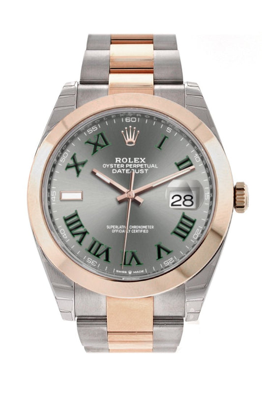 Rlx Datejust 41 Slate Dial Men's Steel and 18kt Everose Gold Oyster Watch 126300
