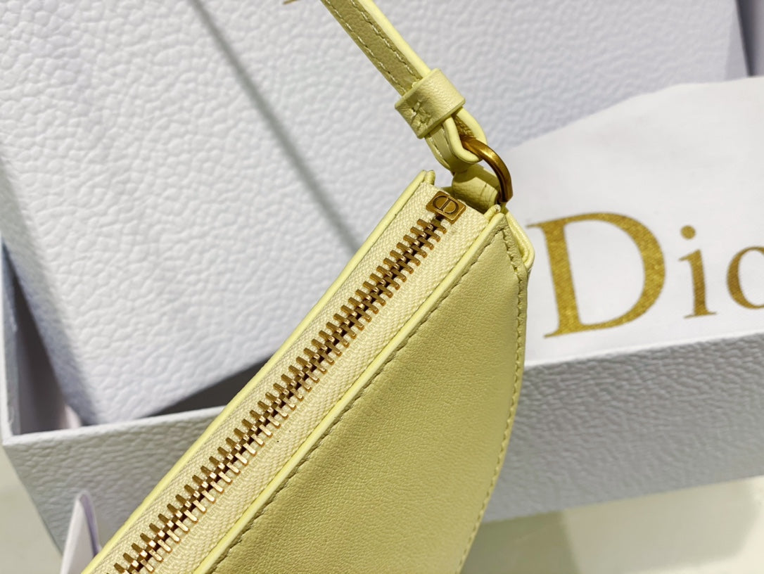 Christian Dior SADDLE SHOULDER POUCH BAG YELLOW 20x15x4cm