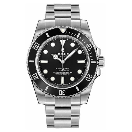Rlx Submariner Men's Luxury Diver Watch Black Dial 114060-0002