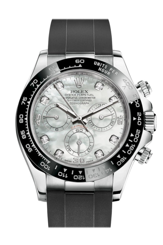 RLX Cosmograph Daytona White Mother of Pearl Dial Diamond Dial Oysterflex Strap Mens Watch 116519LN 116519