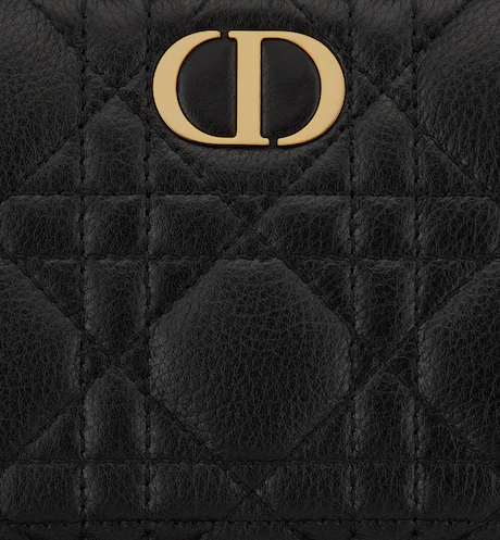 D CARO VOYAGEUR WALLET Black Supple Cannage Calfskin