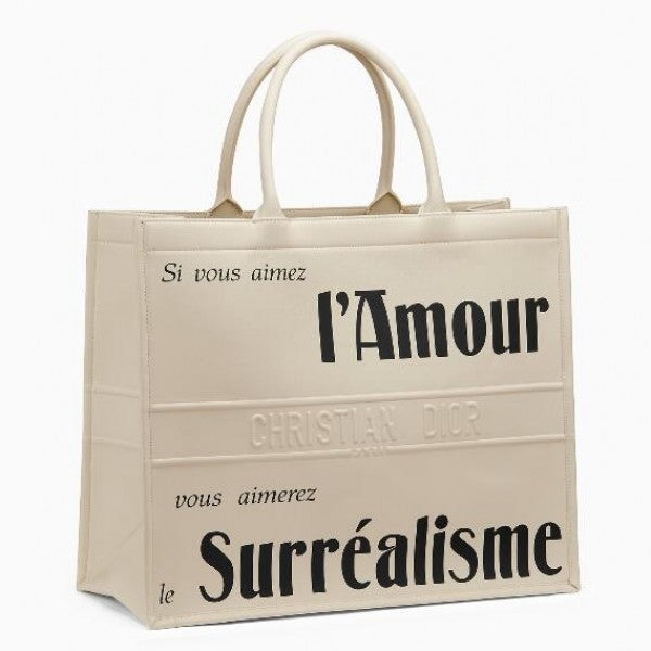 D Book Tote Bag  Surrealism Printed Calfskin