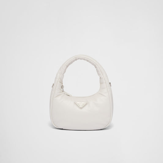 PP Soft padded nappa leather mini-bag - White