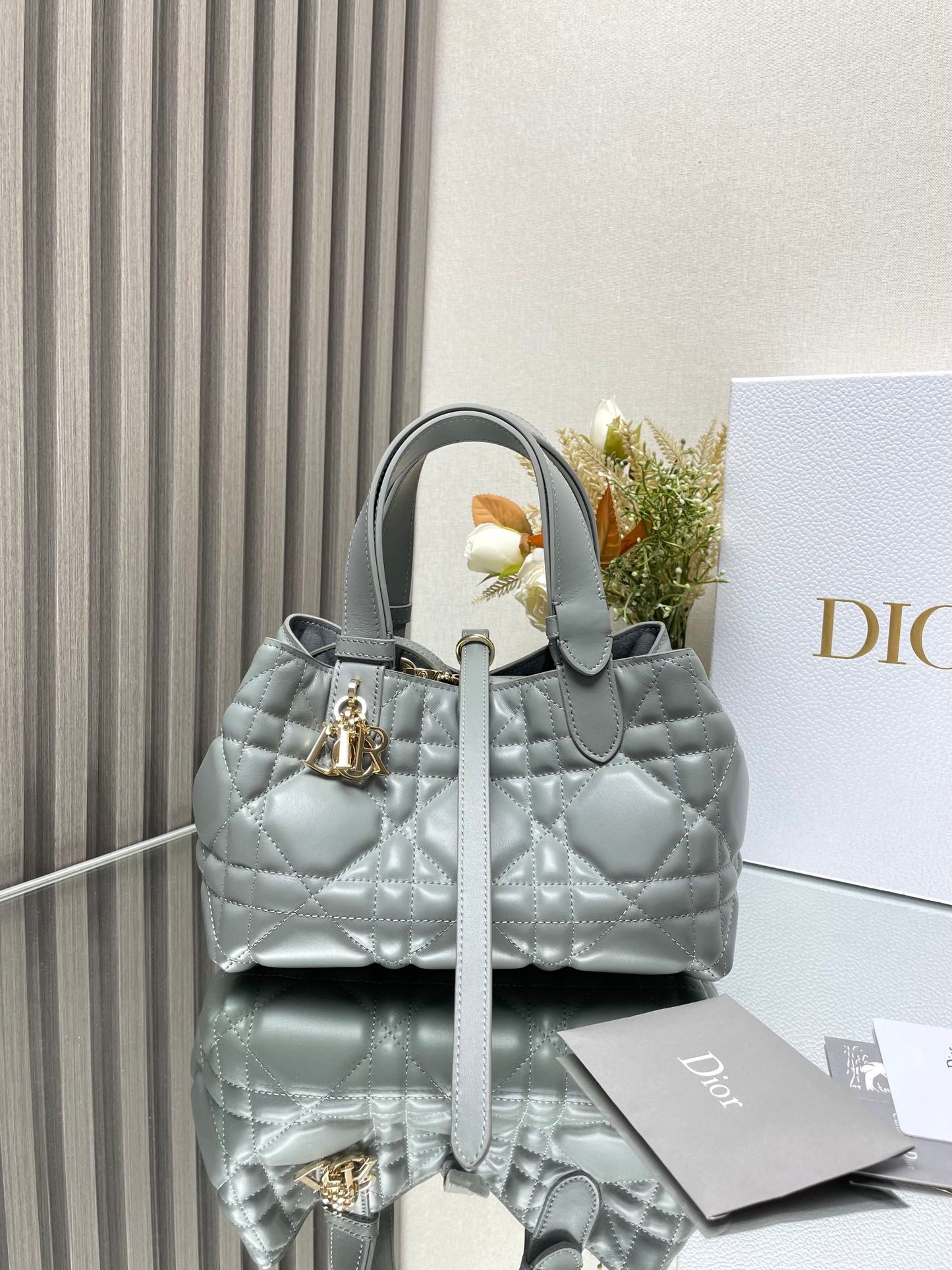 Dior Toujours Bag Small Grey 23x15x15cm