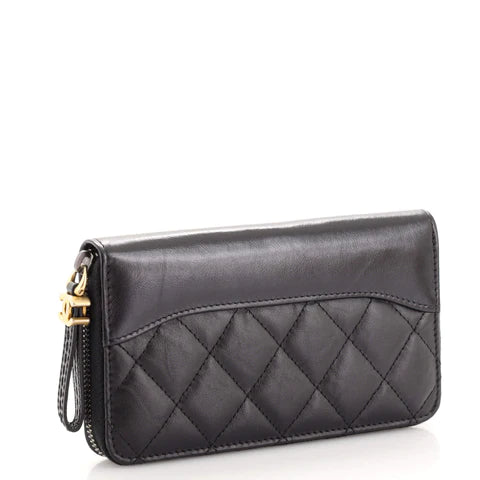 CC Gabrielle Zip Around Wallet Quilted Aged Calfskin Small