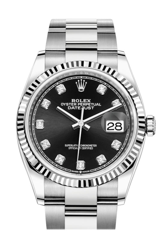 Rlx Datejust 36 Black Diamond Dial Automatic Watch 126234
