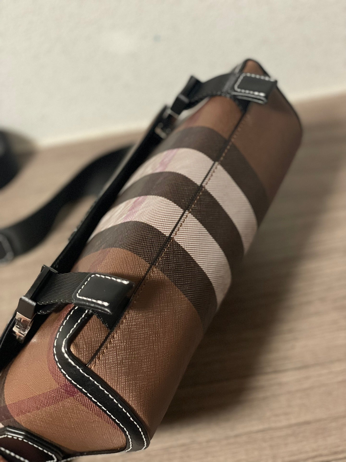 BURBERRY MESSENGER BIRCH CHECK BROWN BAG