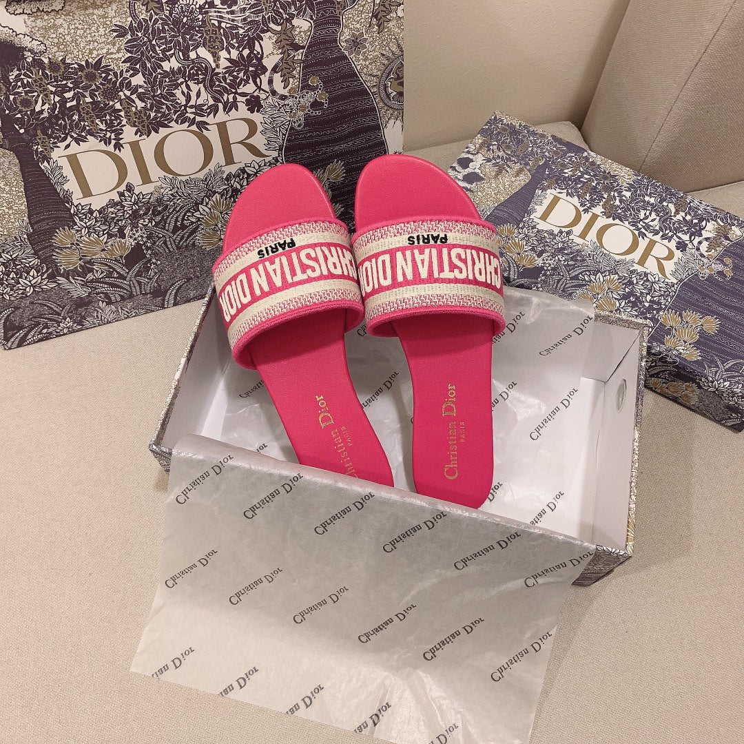 Classic Women's Solid Color Embroidery Slippers