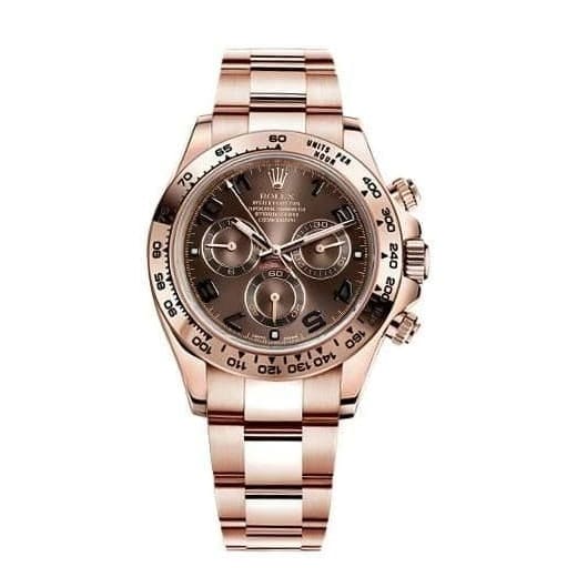 RLX Daytona, Chocolate dial, Engraved Bezel, Oyster bracelet, Rose gold Watch 116505 choc