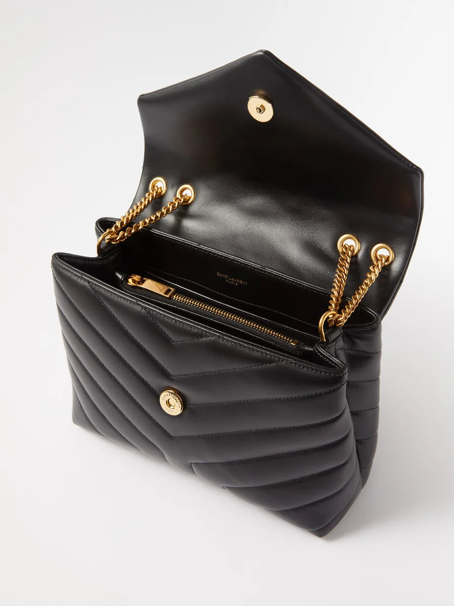 Y Loulou small quilted-leather shoulder bag 25*9*17 CM