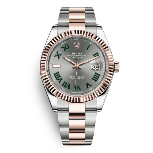Rlx Oyster Perpetual Datejust 41 Two-tone Oyster Bracelet, Silver dial, Fluted bezel Watch