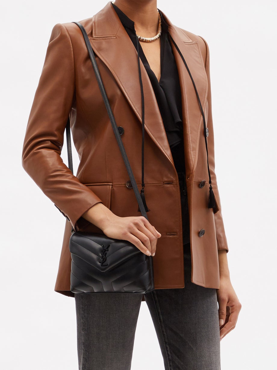 Y small Toy Loulou Leather Crossbody Bag �C Black