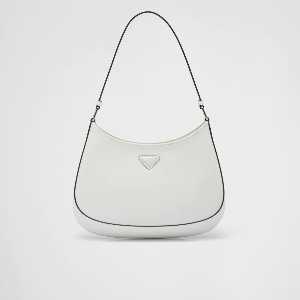 PP Cleo brushed leather shoulder bag - White/Black