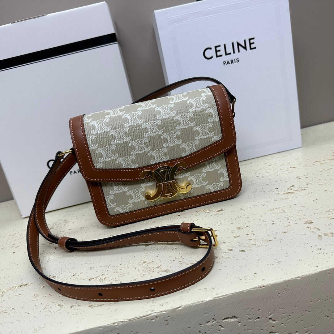 Celine Tenn Triomphe Crossbody Bag, 18.5 X 14 X 6 CM