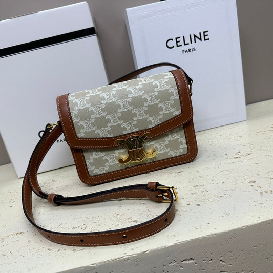 Celine Tenn Triomphe Crossbody Bag, 18.5 X 14 X 6 CM
