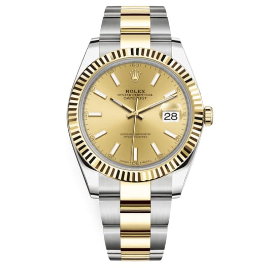 Rlx Oyster Perpetual Datejust 41 Watch Champagne dial, Two-tone, Fluted Bezel 126333-0009