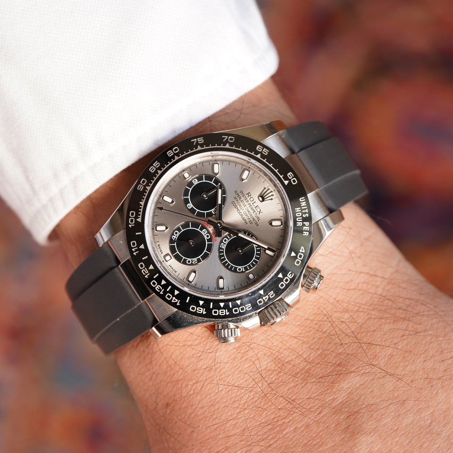 RLX Daytona White Gold Steel Dial Oysterflex Strap 116519ln-0027