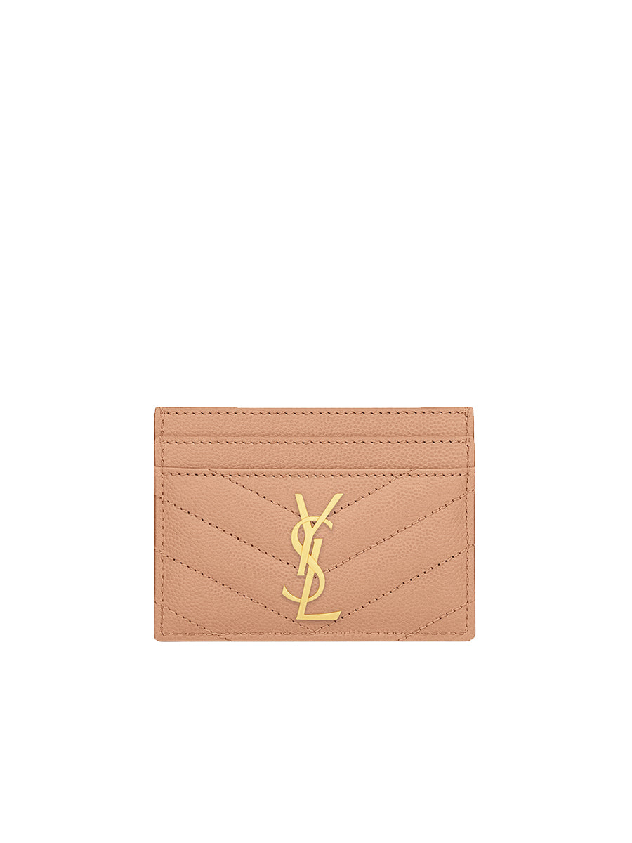 Y Cassandre Y Matelasse Card Case in Grain de Poudre Embossed Leather