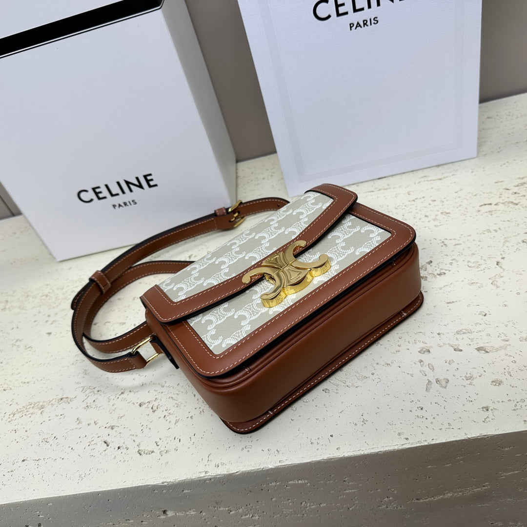 Celine Tenn Triomphe Crossbody Bag, 18.5 X 14 X 6 CM