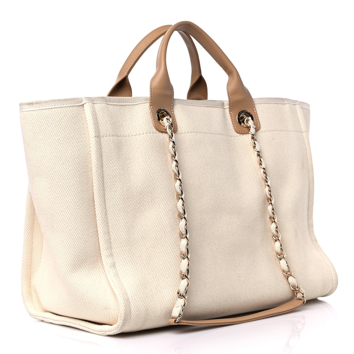 cc Canvas Pearl Large Deauville Tote Ecru Beige