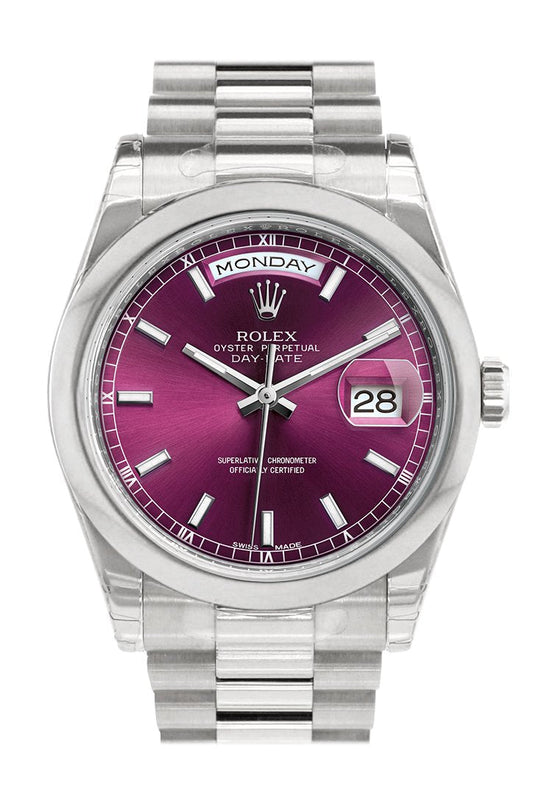 RLX Day Date 36 Cherry Dial President Men's Watch 118206