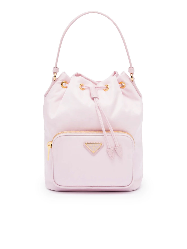 PP Duet Re-Nylon Bucket Shoulder Bag in Alabaster Pink